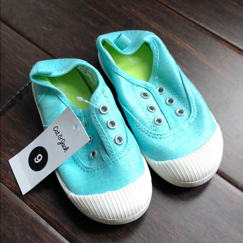 Girls aqua teal sneakers